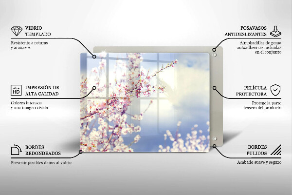 Sklenený kryt za sporák Kvitnúci strom