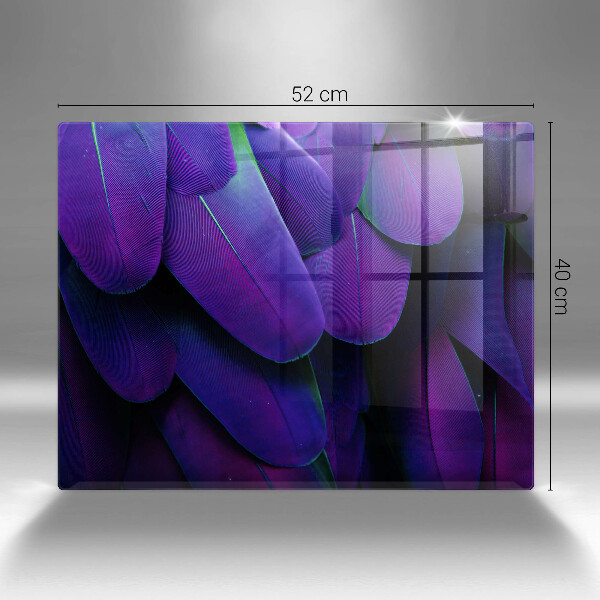 Sklenený kryt za sporák Neónové pierka