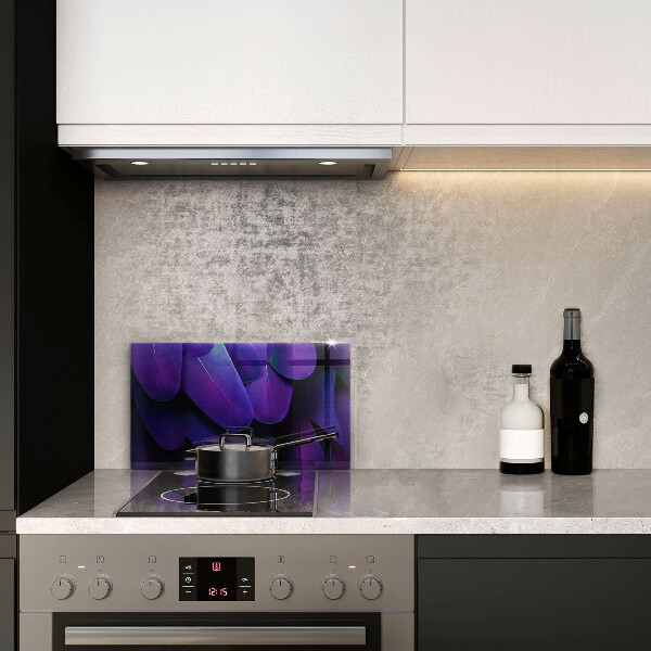 Sklenený kryt za sporák Neónové pierka