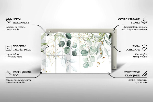 Sklenený kryt za sporák Maľované rastliny