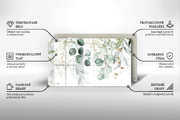 Sklenený kryt za sporák Maľované rastliny