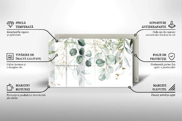 Sklenený kryt za sporák Maľované rastliny