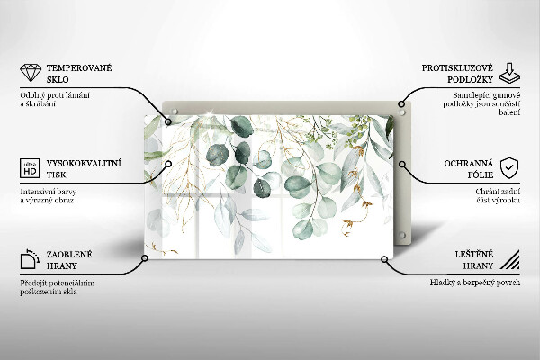 Sklenený kryt za sporák Maľované rastliny