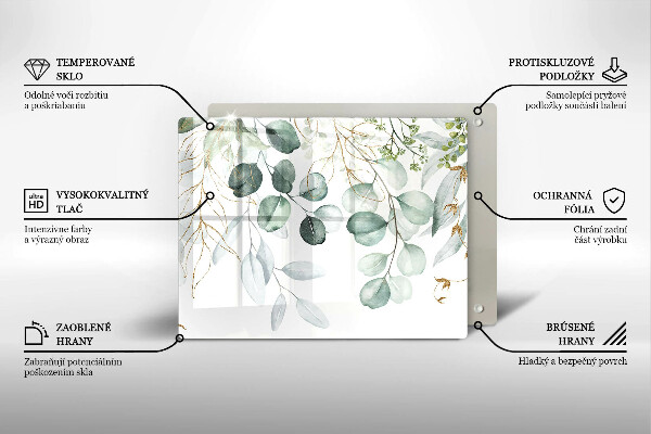 Sklenený kryt za sporák Maľované rastliny