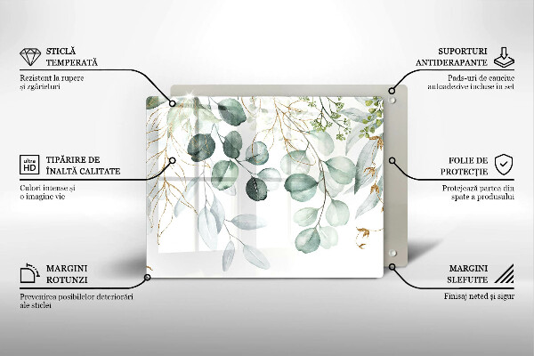 Sklenený kryt za sporák Maľované rastliny