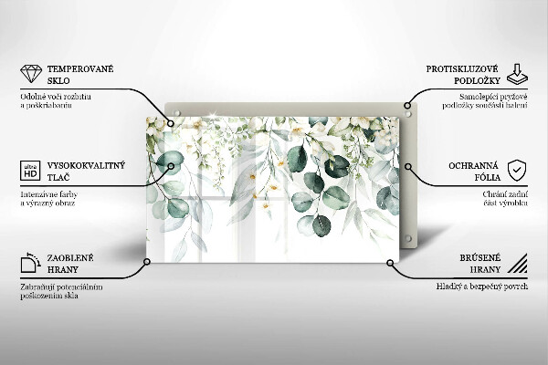 Sklenený kryt za sporák Akvarelové rastliny