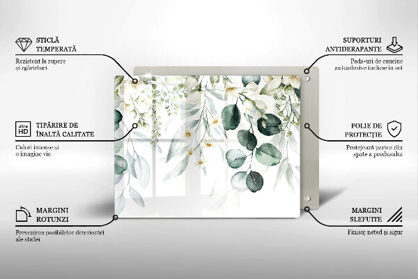 Sklenený kryt za sporák Akvarelové rastliny