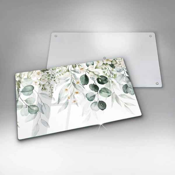 Sklenený kryt za sporák Akvarelové rastliny