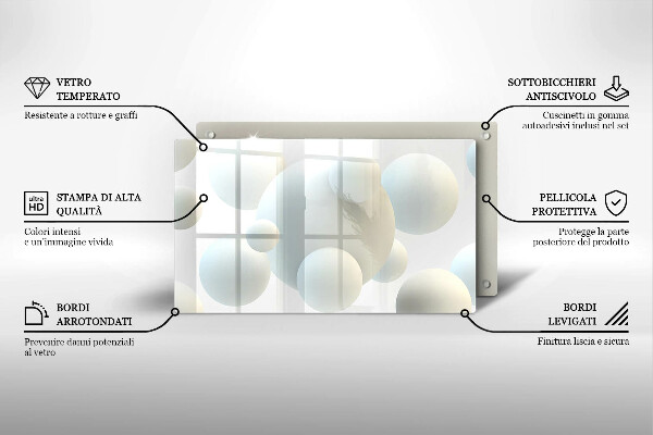 Sklenený kryt za sporák Moderné 3D lopty