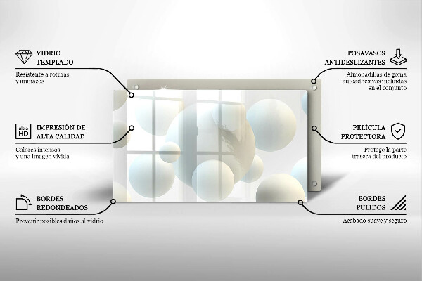 Sklenený kryt za sporák Moderné 3D lopty