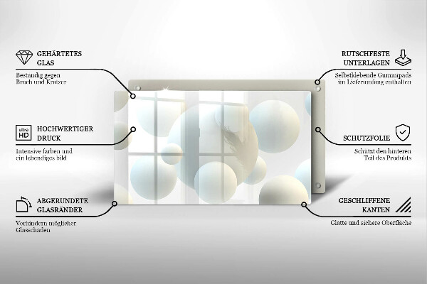 Sklenený kryt za sporák Moderné 3D lopty