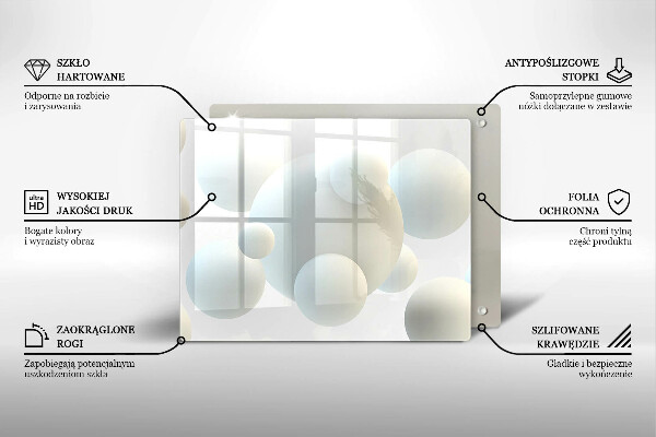 Sklenený kryt za sporák Moderné 3D lopty