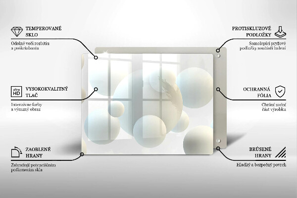 Sklenený kryt za sporák Moderné 3D lopty