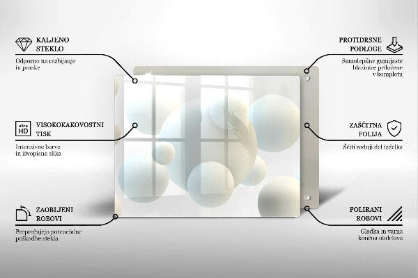 Sklenený kryt za sporák Moderné 3D lopty