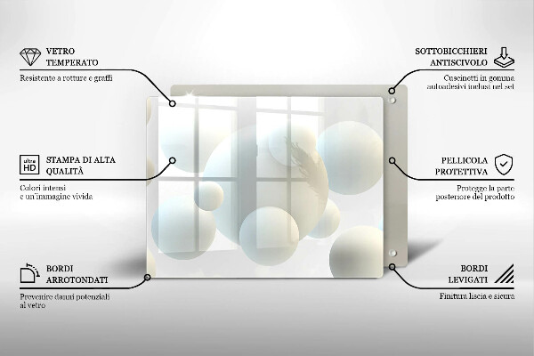 Sklenený kryt za sporák Moderné 3D lopty
