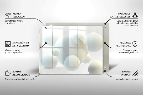 Sklenený kryt za sporák Moderné 3D lopty