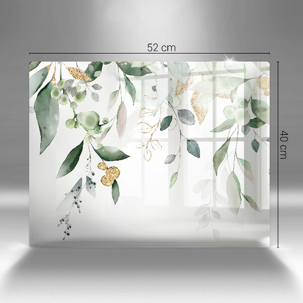 Sklenený kryt za sporák Akvarelové listy