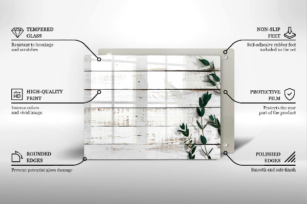 Krycia doska na sklokeramickú varnú dosku Staré dosky a listy