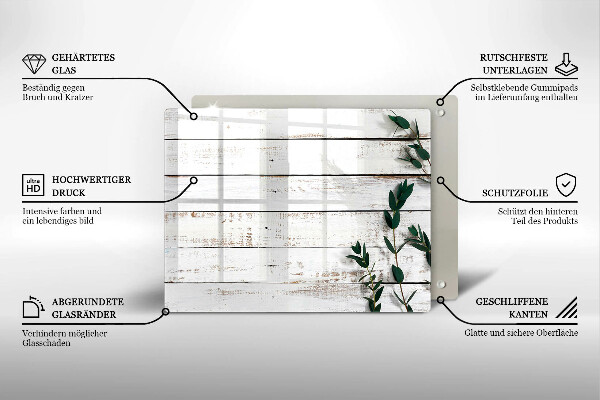 Krycia doska na sklokeramickú varnú dosku Staré dosky a listy