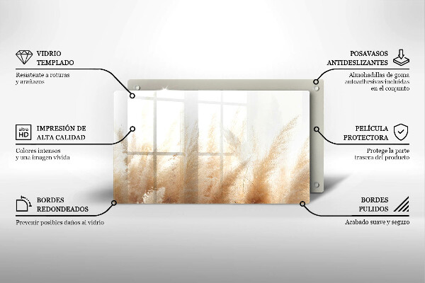 Krycia doska na sklokeramickú varnú dosku Pampasová tráva