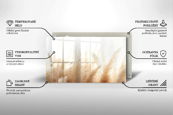 Krycia doska na sklokeramickú varnú dosku Pampasová tráva