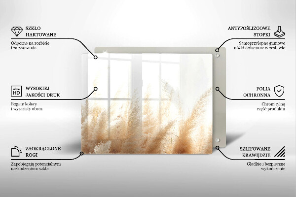 Krycia doska na sklokeramickú varnú dosku Pampasová tráva