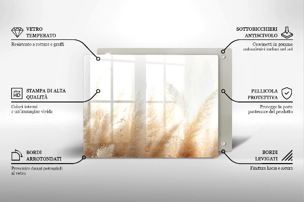 Krycia doska na sklokeramickú varnú dosku Pampasová tráva