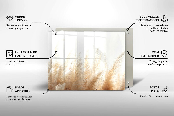 Krycia doska na sklokeramickú varnú dosku Pampasová tráva