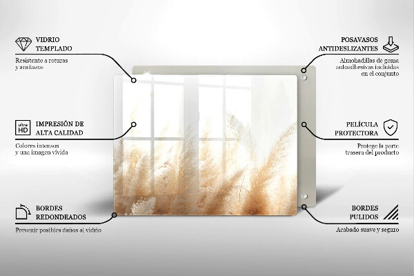 Krycia doska na sklokeramickú varnú dosku Pampasová tráva