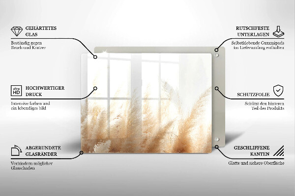 Krycia doska na sklokeramickú varnú dosku Pampasová tráva