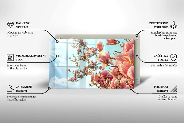 Kryt na plynový sporák Ružové kvety strom