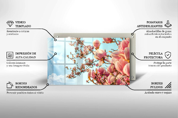 Kryt na plynový sporák Ružové kvety strom