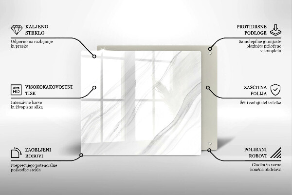 Kalené sklo za sporák Jemný mramor