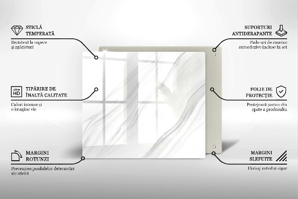 Kalené sklo za sporák Jemný mramor