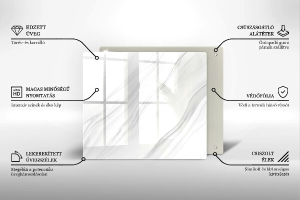 Kalené sklo za sporák Jemný mramor