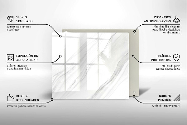 Kalené sklo za sporák Jemný mramor