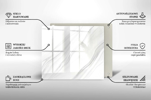 Kalené sklo za sporák Jemný mramor