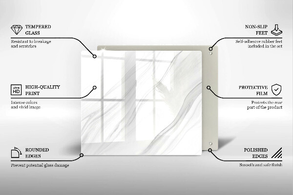 Kalené sklo za sporák Jemný mramor