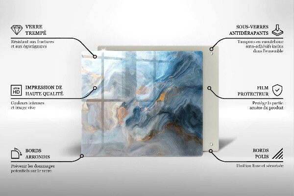 Sklo za varnú dosku Textúra mramoru