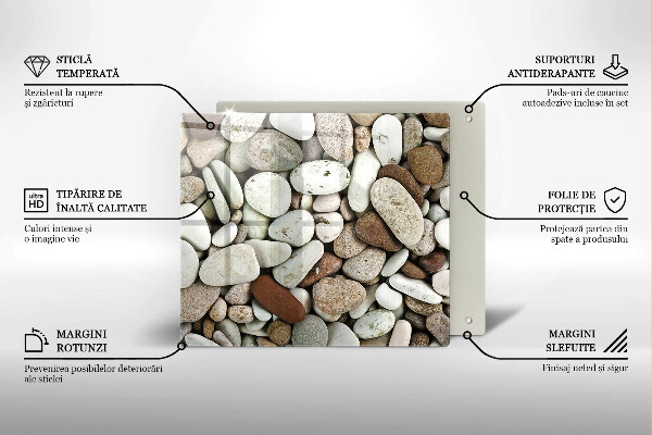 Kryt na indukčnú dosku Malé kamienky na pozadí