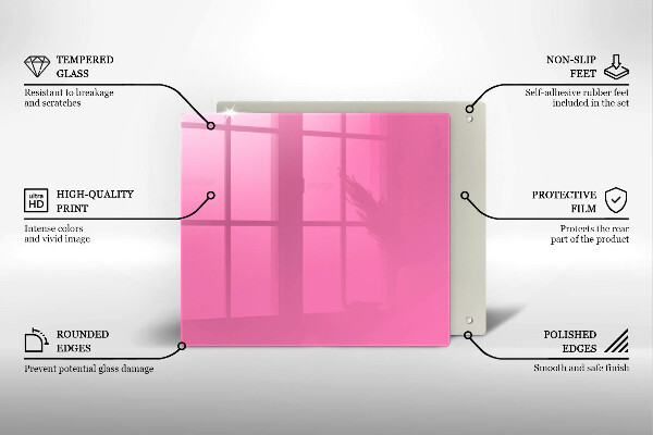 Sklo za varnú dosku Ružová farba