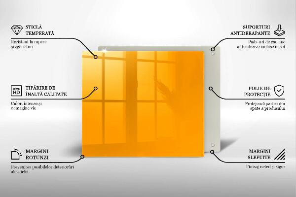 Sklo za varnú dosku Tmavo žltá farba