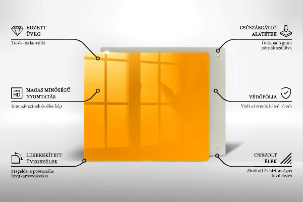 Sklo za varnú dosku Tmavo žltá farba