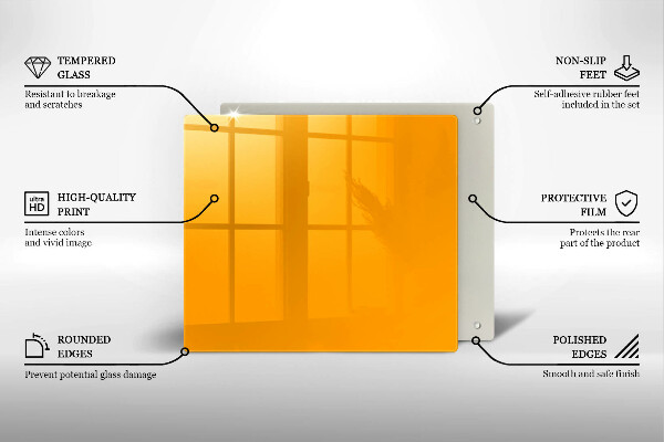 Sklo za varnú dosku Tmavo žltá farba