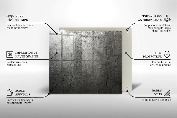 Kryt na indukčnú dosku Kovová textúra