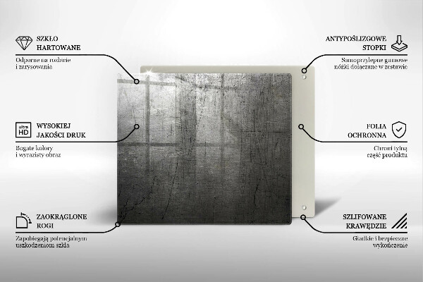 Kryt na indukčnú dosku Kovová textúra