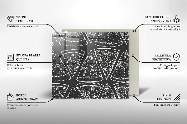 Sklo za varnú dosku Pizza ilustrácie