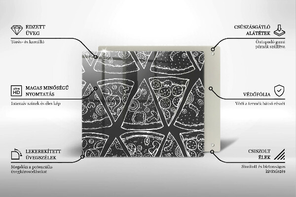 Sklo za varnú dosku Pizza ilustrácie