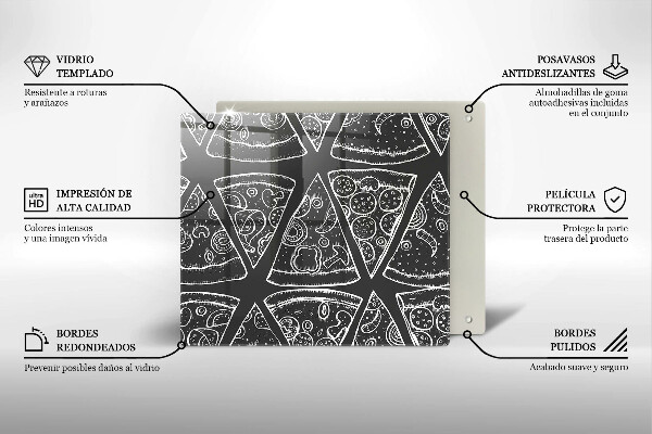 Sklo za varnú dosku Pizza ilustrácie