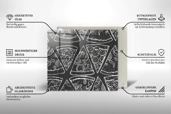 Sklo za varnú dosku Pizza ilustrácie